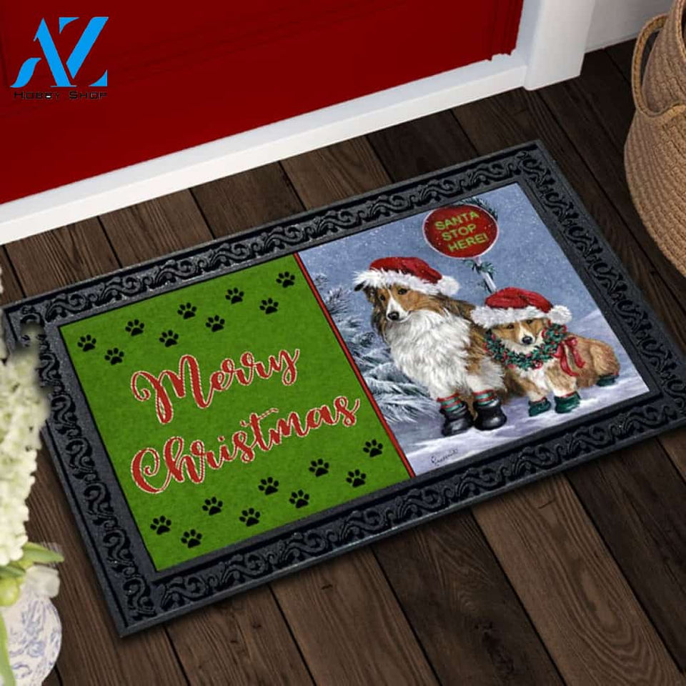 Shetland Sheepdog Christmas Doormat - 18" x 30"