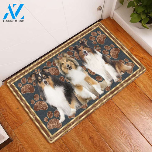 Shetland Sheepdog Flower Paw - Dog Doormat | Welcome Mat | House Warming Gift