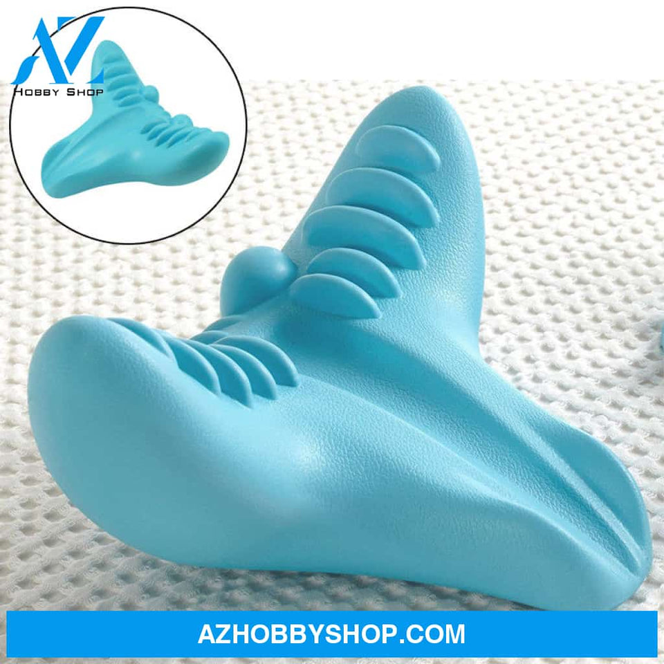 Shiatsu Massage Pillow C-Rest Neck And Cervical Spine Relaxation Muscle Memory Foam Blue