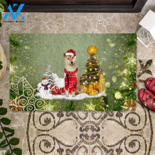Shiba Inu Merry Christmas Doormat
