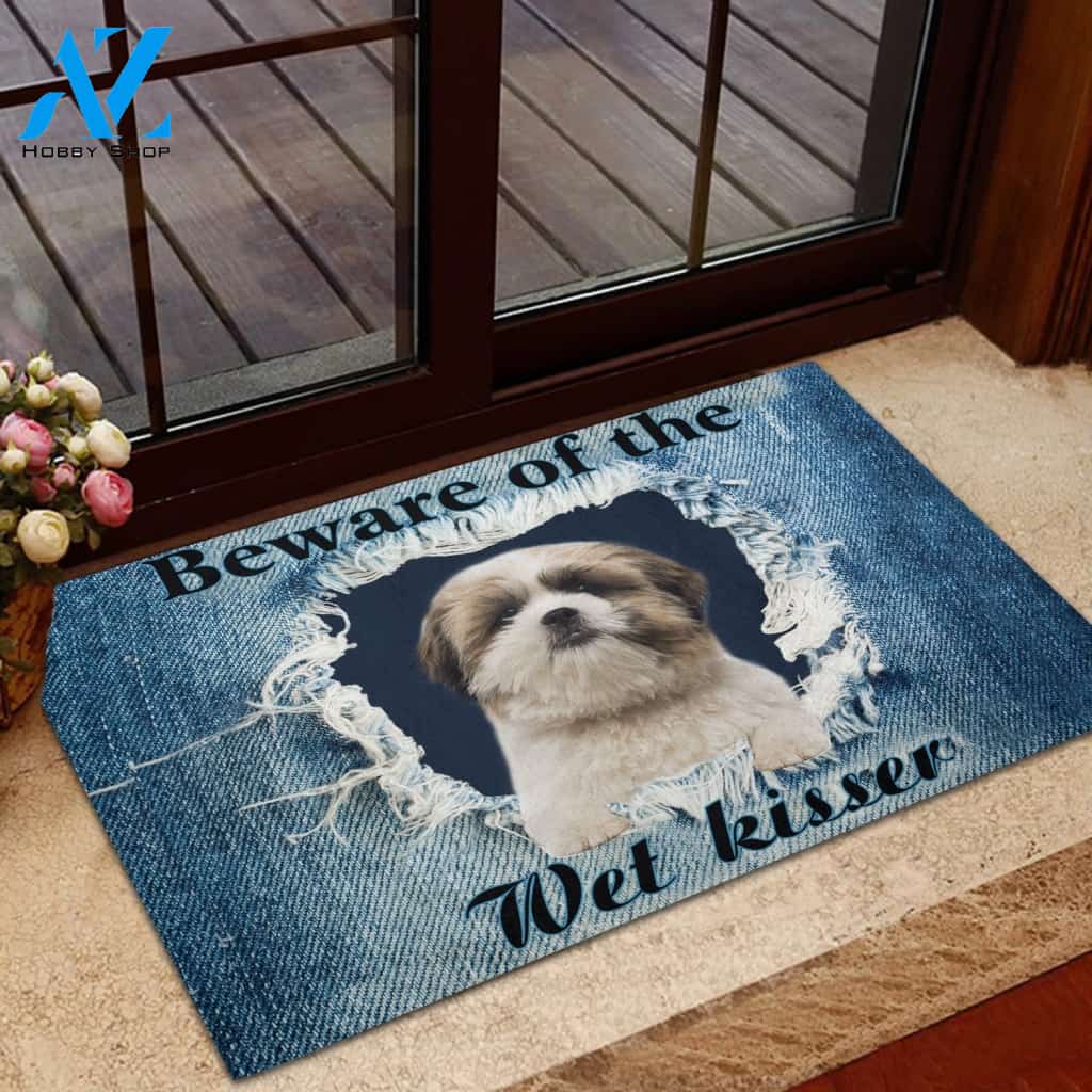 Shih Tzu Beware Of The Wet Kisser Doormat