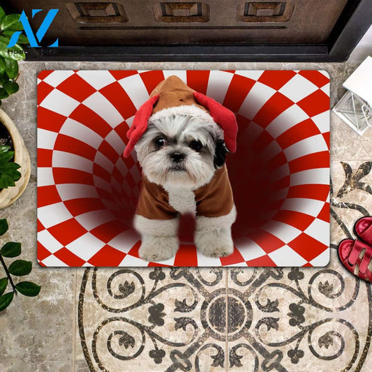 Shih Tzu Christmas - Dog Doormat Welcome Mat House Warming Gift Home Decor Gift for Dog Lovers Funny Doormat Gift Idea