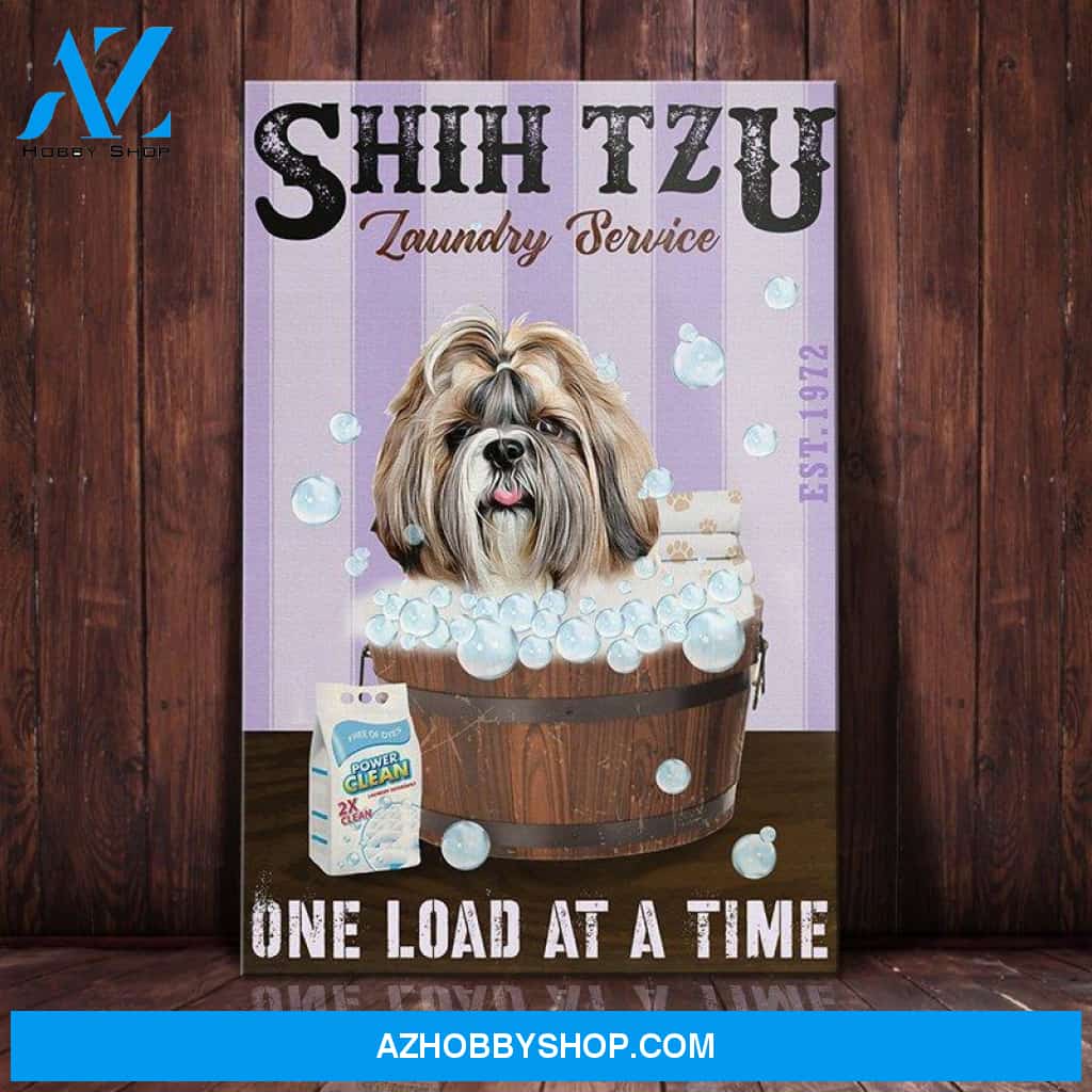 Shih Tzu Dog Laundry Company Canvas Wall Art, Wall Decor Visual Art