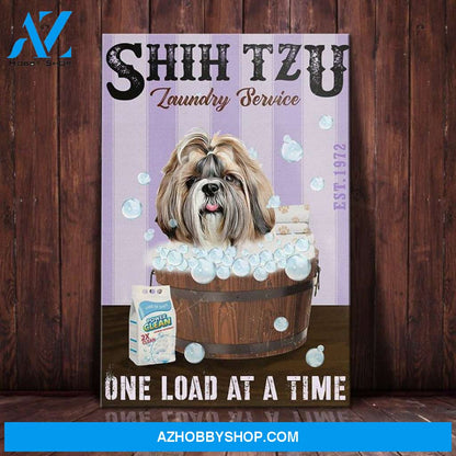 Shih Tzu Dog Laundry Company Canvas Wall Art, Wall Decor Visual Art