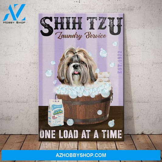Shih Tzu Dog Laundry Company Canvas Wall Art, Wall Decor Visual Art