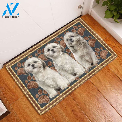 Shih Tzu Flower Paw Doormat