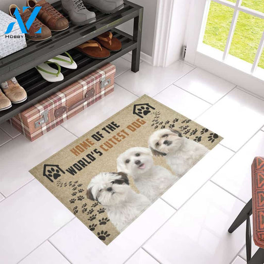 Shih Tzu Home of Cutest Dog Doormat | Welcome Mat | House Warming Gift