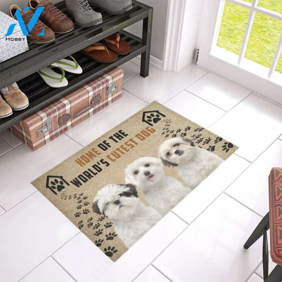 Shih Tzu Home of Cutest Dog Doormat | Welcome Mat | House Warming Gift