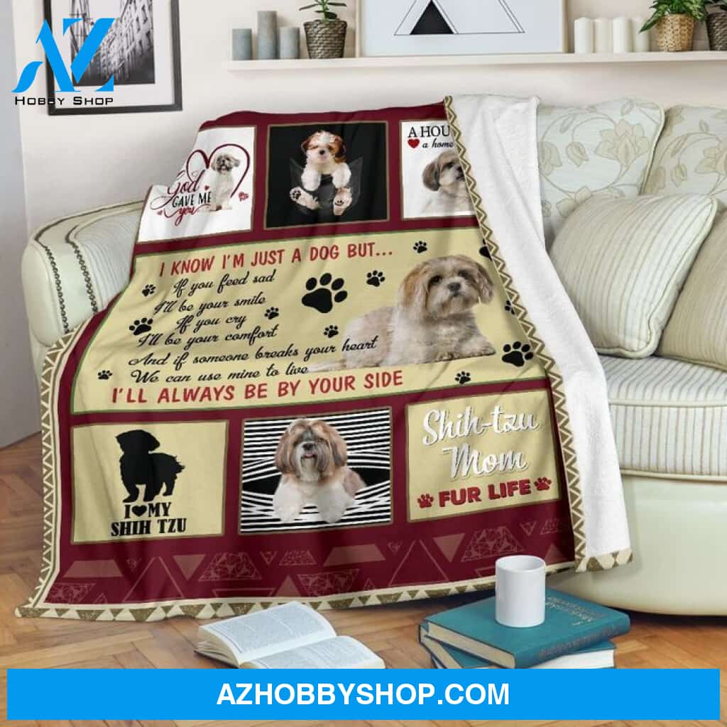 Shih Tzu I'll Always Be By Your Shide Blanket Gift for Dog Lovers Birthday Gift Home Decor Bedding Couch Sofa Soft and Comfy Cozy