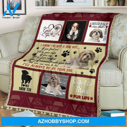 Shih Tzu I'll Always Be By Your Shide Blanket Gift for Dog Lovers Birthday Gift Home Decor Bedding Couch Sofa Soft and Comfy Cozy