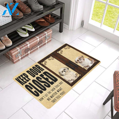 Shih Tzu Keep Door Closed Doormat Indoor And Outdoor Mat Entrance Rug Sweet Home Decor Housewarming Gift Gift For Friend Family Stem Feminist