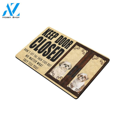 Shih Tzu Keep Door Closed Doormat Indoor And Outdoor Mat Entrance Rug Sweet Home Decor Housewarming Gift Gift For Friend Family Stem Feminist