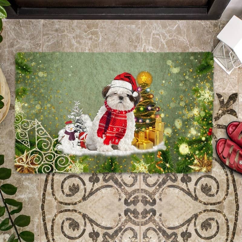 Shih Tzu Merry Christmas Doormat