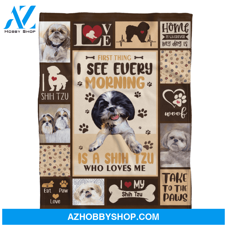 Shih-Tzu Multiple Love Designs Fleece Blanket Gift For Shih-Tzu Dog Lovers Gift For Family Friend Home Decor Bedding Couch Sofa Soft And Comfy Cozy