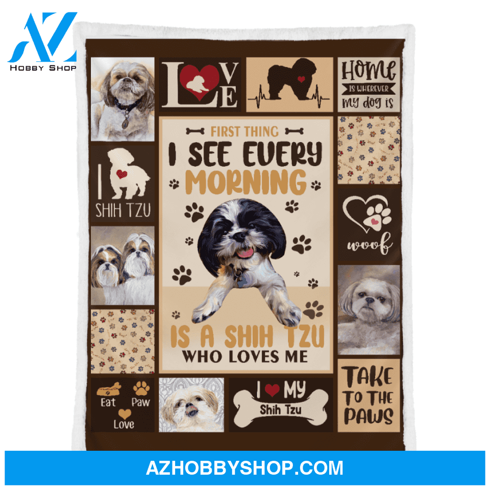 Shih-Tzu Multiple Love Designs Fleece Blanket Gift For Shih-Tzu Dog Lovers Gift For Family Friend Home Decor Bedding Couch Sofa Soft And Comfy Cozy