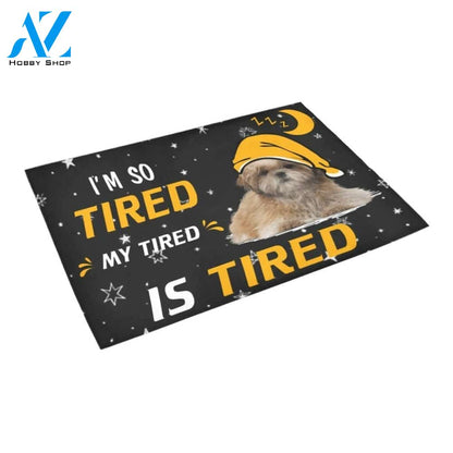 Shih Tzu My Tired Is Tired Doormat Indoor And Outdoor Mat Entrance Rug Sweet Home Decor Housewarming Gift Gift For Friend Family Stem Feminist