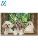 Shih Tzu New world outside window gift for you Doormat | Welcome Mat | House Warming Gift