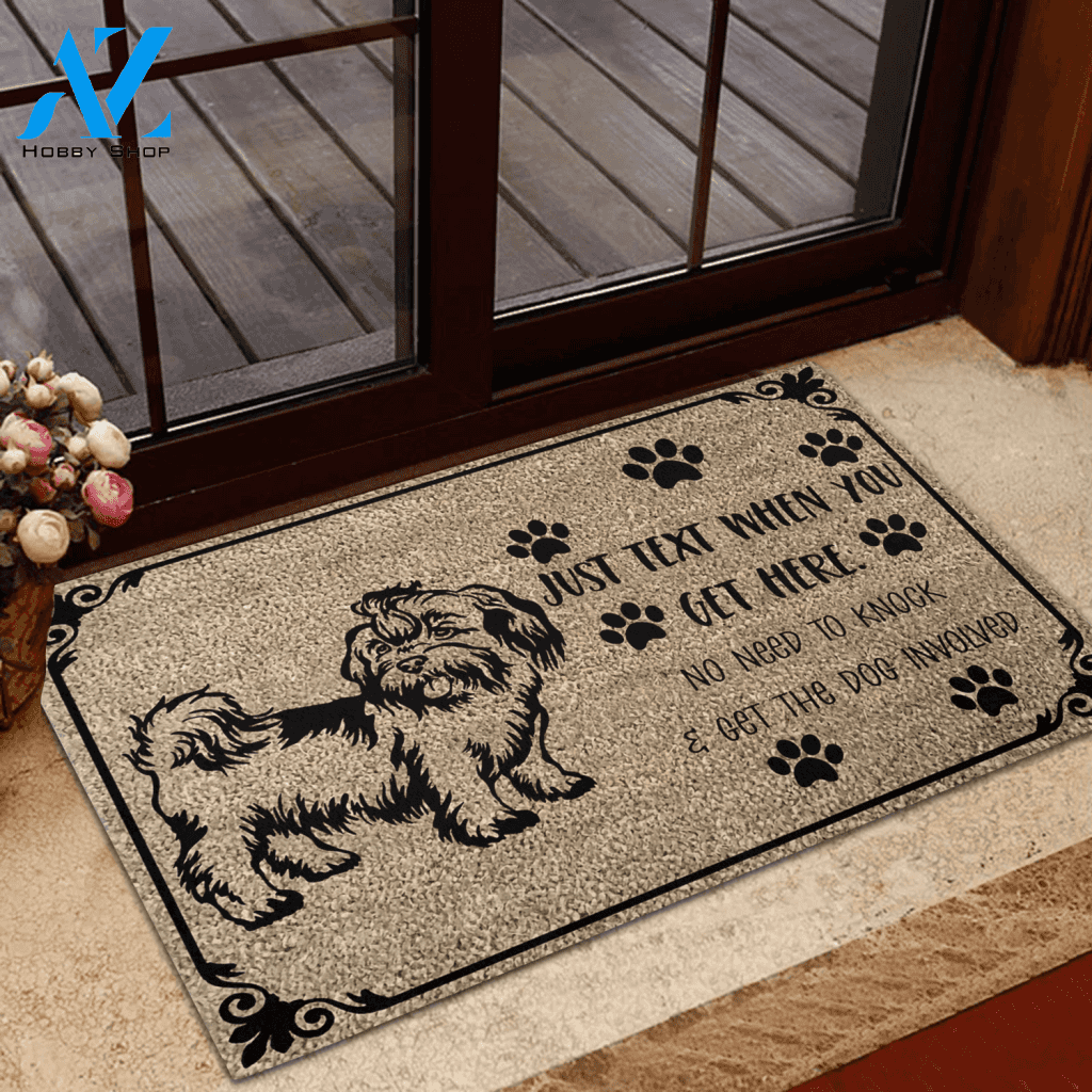 Shih Tzu No need to get the dog involved Rubber Base Doormat | Welcome Mat | House Warming Gift