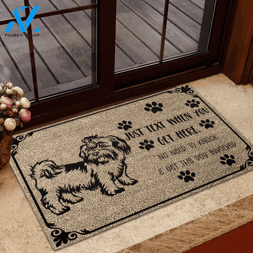 Shih Tzu No need to get the dog involved Rubber Base Doormat | Welcome Mat | House Warming Gift
