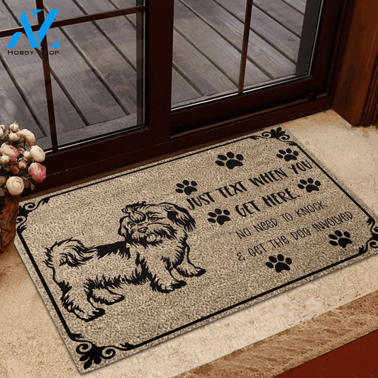 Shih Tzu No need to get the dog involved Rubber Base Doormat | Welcome Mat | House Warming Gift