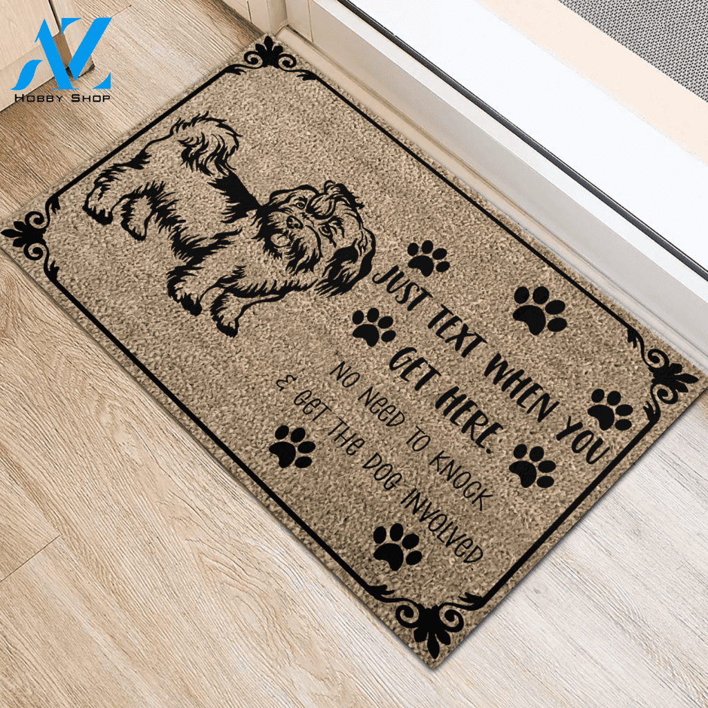 Shih Tzu No need to get the dog involved Rubber Base Doormat | Welcome Mat | House Warming Gift