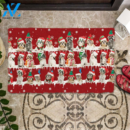 Shih Tzu Snow Merry Christmas Doormat