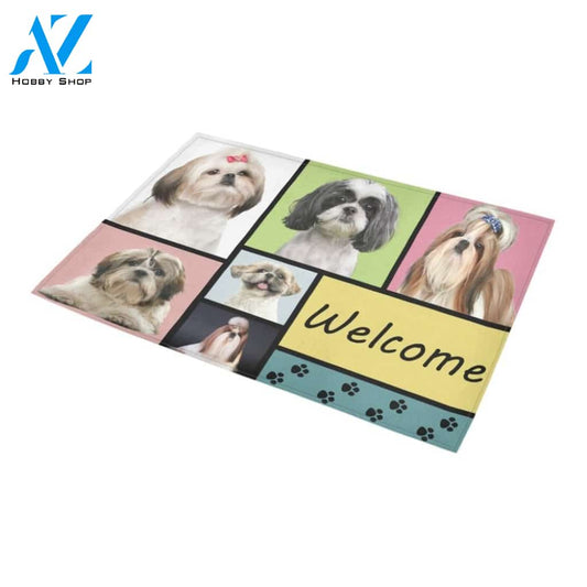 Shih Tzu Welcome Doormat Indoor And Outdoor Mat Entrance Rug Sweet Home Decor Housewarming Gift Gift For Friend Family Stem Feminist