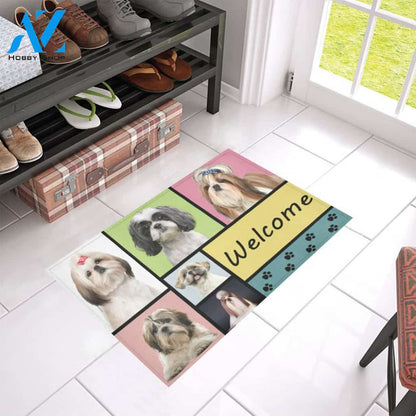 Shih Tzu Welcome Doormat Indoor And Outdoor Mat Entrance Rug Sweet Home Decor Housewarming Gift Gift For Friend Family Stem Feminist