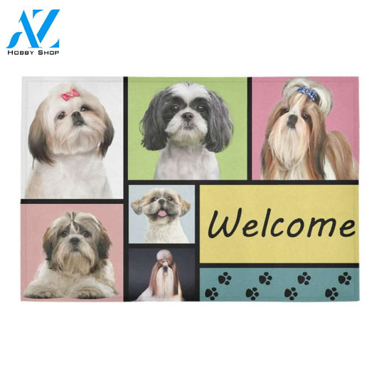 Shih Tzu Welcome Doormat, Gift For Shih Tzu dog lovers, Gift For Friend Family Home Decor Warm House Gift Welcome Mat