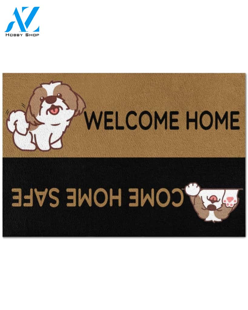 Shih Tzu Welcome Goodbye Doormat Gift For Shih Tzu Lovers Gift For Friend Family Home Decor Warm House Gift Welcome Mat