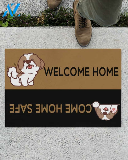 Shih Tzu Welcome Goodbye Doormat Gift For Shih Tzu Lovers Gift For Friend Family Home Decor Warm House Gift Welcome Mat