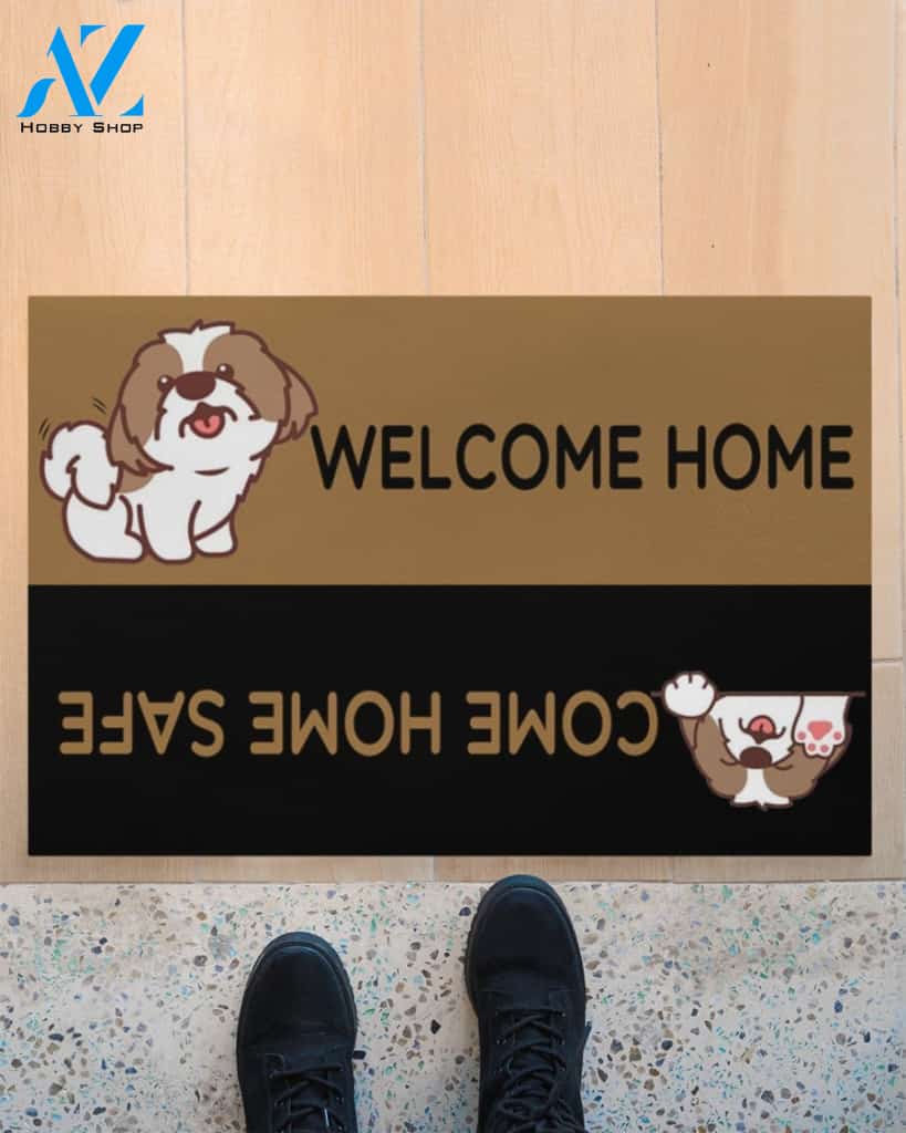 Shih Tzu Welcome Goodbye Doormat Gift For Shih Tzu Lovers Gift For Friend Family Home Decor Warm House Gift Welcome Mat