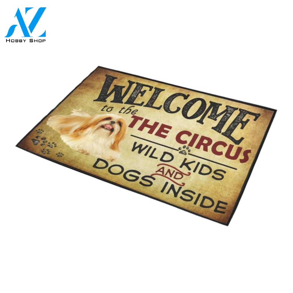 Shih Tzu Welcome To The Circus Doormat Indoor And Outdoor Mat Entrance Rug Sweet Home Decor Housewarming Gift Gift For Friend Family Stem Feminist