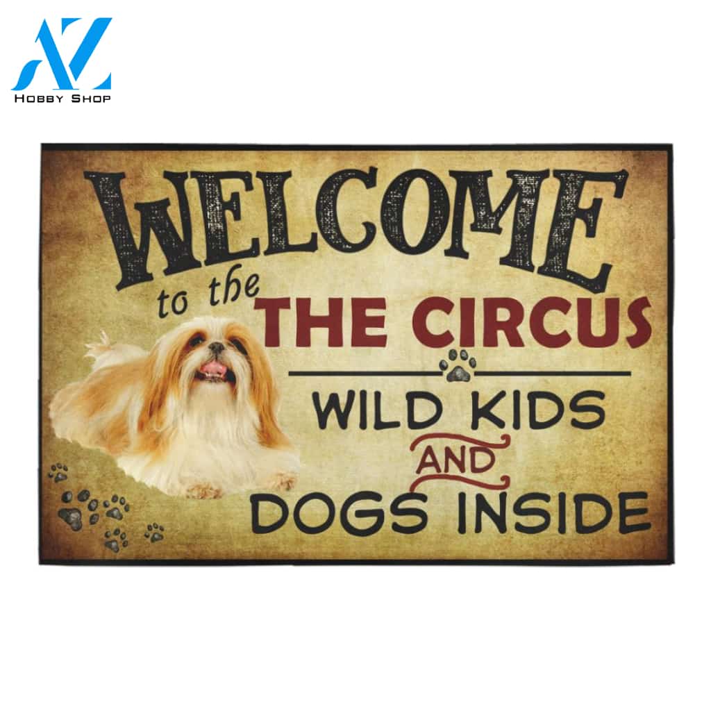 Shih Tzu Welcome To The Circus Doormat Indoor And Outdoor Mat Entrance Rug Sweet Home Decor Housewarming Gift Gift For Friend Family Stem Feminist
