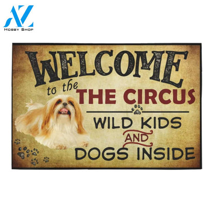 Shih Tzu Welcome To The Circus Doormat Indoor And Outdoor Mat Entrance Rug Sweet Home Decor Housewarming Gift Gift For Friend Family Stem Feminist