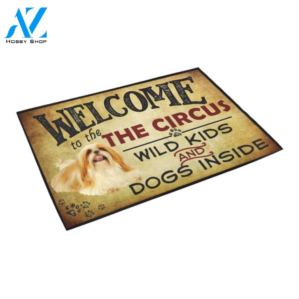 Shih Tzu Welcome To The Circus Doormat Indoor And Outdoor Mat Entrance Rug Sweet Home Decor Housewarming Gift Gift For Friend Family Stem Feminist