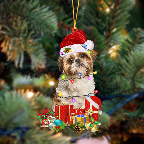 Godmerch- Ornament- shih tzu-Dog Be Christmas Tree Hanging Ornament, Happy Christmas Ornament, Car Ornament