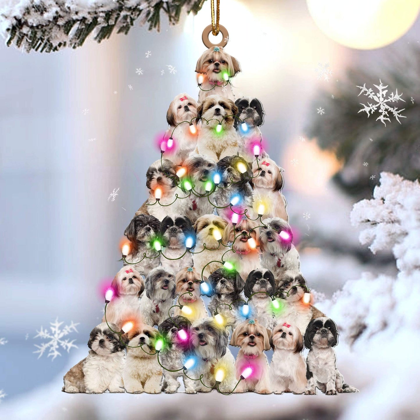 Shih Tzu Lovely Tree Gift For Shih Tzu Lover Gift For Dog Mom Ornament