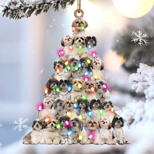 Shih Tzu Lovely Tree Gift For Shih Tzu Lover Gift For Dog Mom Ornament