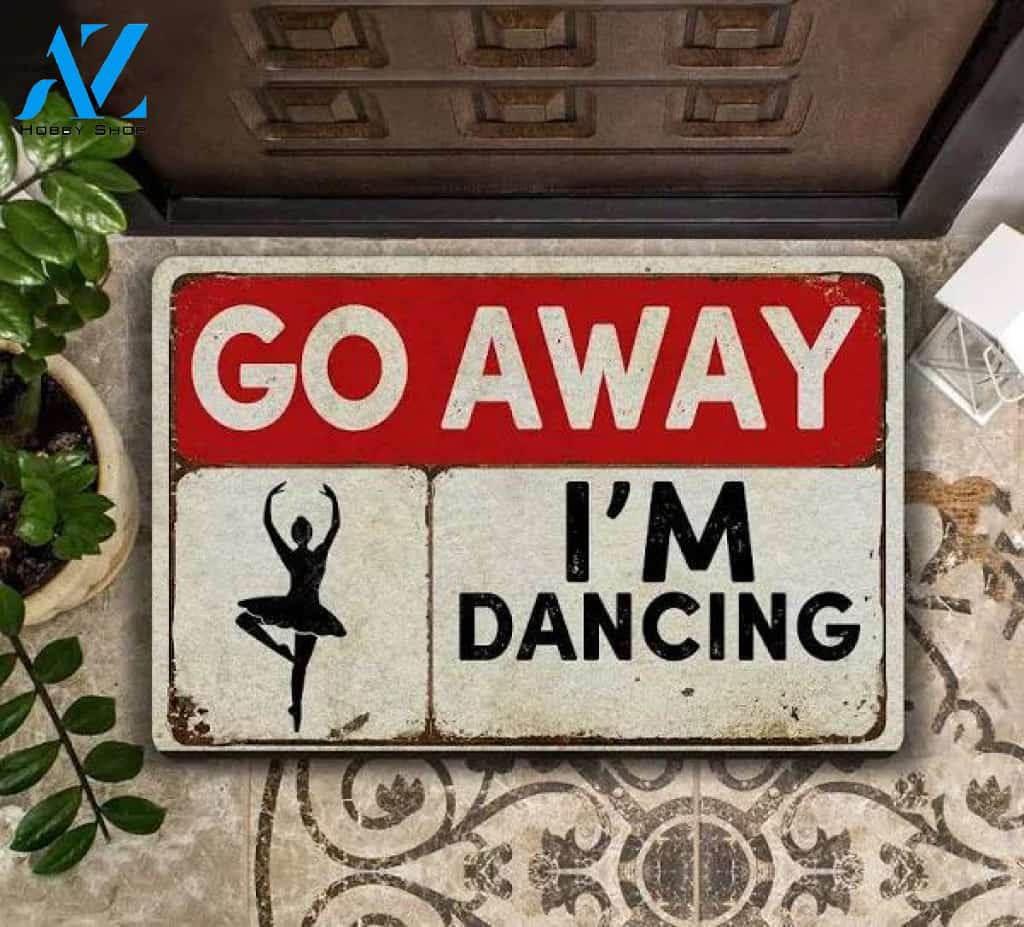 Personalized Name Family House Shockgift Front door mat 30x18 go away I am dancing| doormat Floor Mat Door Mat Home Decor