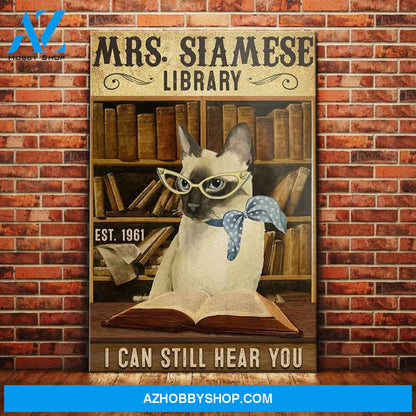 Siamese Cat Library Canvas Mr1003 90O39 – Siamesse Cat Canvas Print Wall Art
