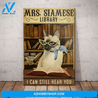 Siamese Cat Library Canvas Mr1003 90O39 – Siamesse Cat Canvas Print Wall Art