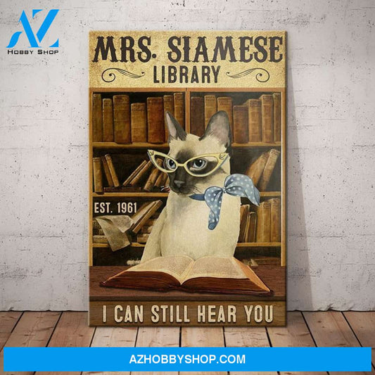 Siamese Cat Library Canvas Mr1003 90O39 – Siamesse Cat Canvas Print Wall Art