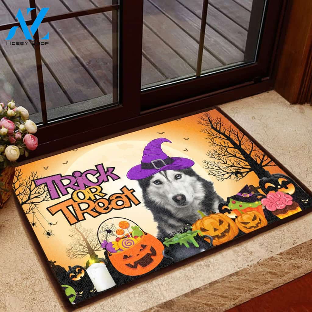 Siberian Husky Halloween - Dog Doormat Welcome Mat House Warming Gift Home Decor Gift for Dog Lovers Funny Doormat Gift Idea
