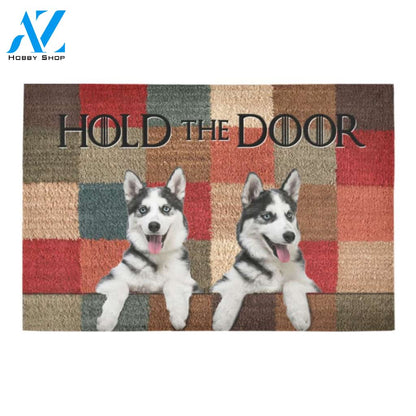 Siberian Husky Hold the Door Doormat Indoor And Outdoor Mat Entrance Rug Sweet Home Decor Housewarming Gift Gift For Friend Family Stem Feminist