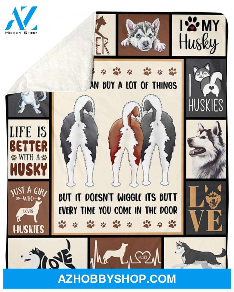 Siberian Husky Love Collection Fleece Blanket, Gift For Husky Dog Lovers Gift For Family Friend Home Decor Bedding Couch Sofa Soft And Comfy Cozy