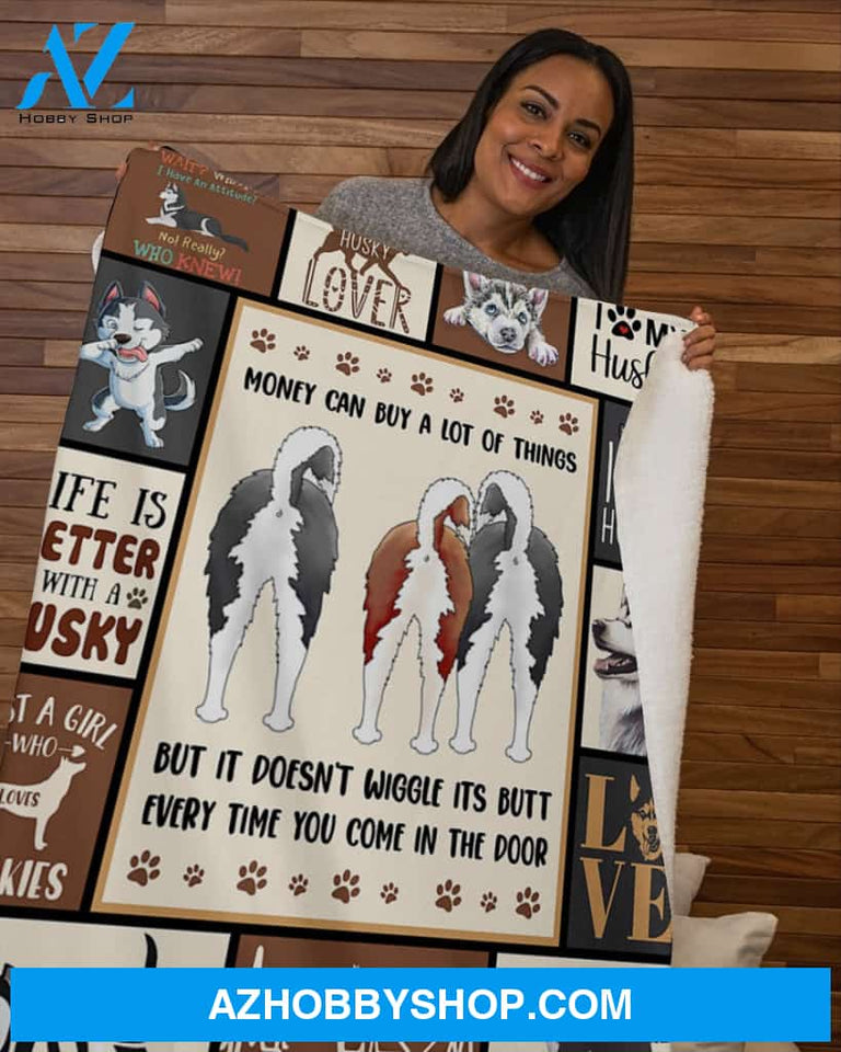 Siberian Husky Love Collection Fleece Blanket, Gift For Husky Dog Lovers Gift For Family Friend Home Decor Bedding Couch Sofa Soft And Comfy Cozy