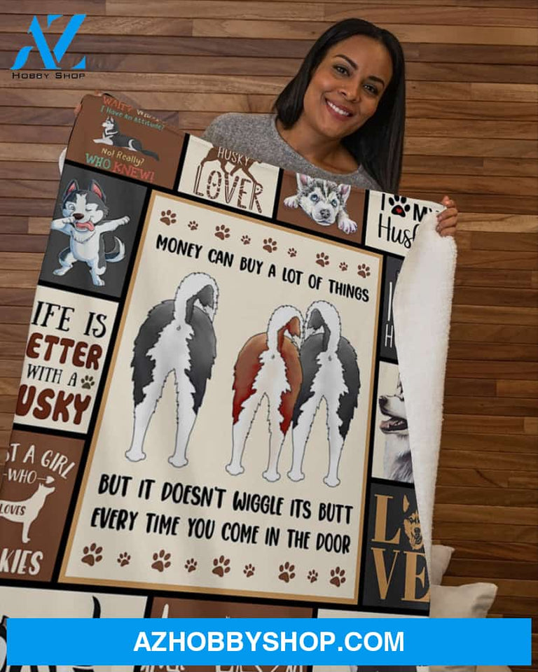 Siberian Husky Love Collection Fleece Blanket, Gift For Husky Dog Lovers Gift For Family Friend Home Decor Bedding Couch Sofa Soft And Comfy Cozy