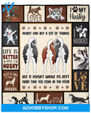Siberian Husky Love Collection Sherpa Fleece Blanket, Gift For Husky Lovers Gift For Family Friend Birthday Home Decor Bedding Couch Sofa Soft And Comfy Cozy