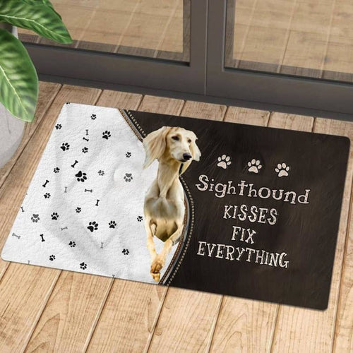 Sighthound Kisses Fix Everything Doormat